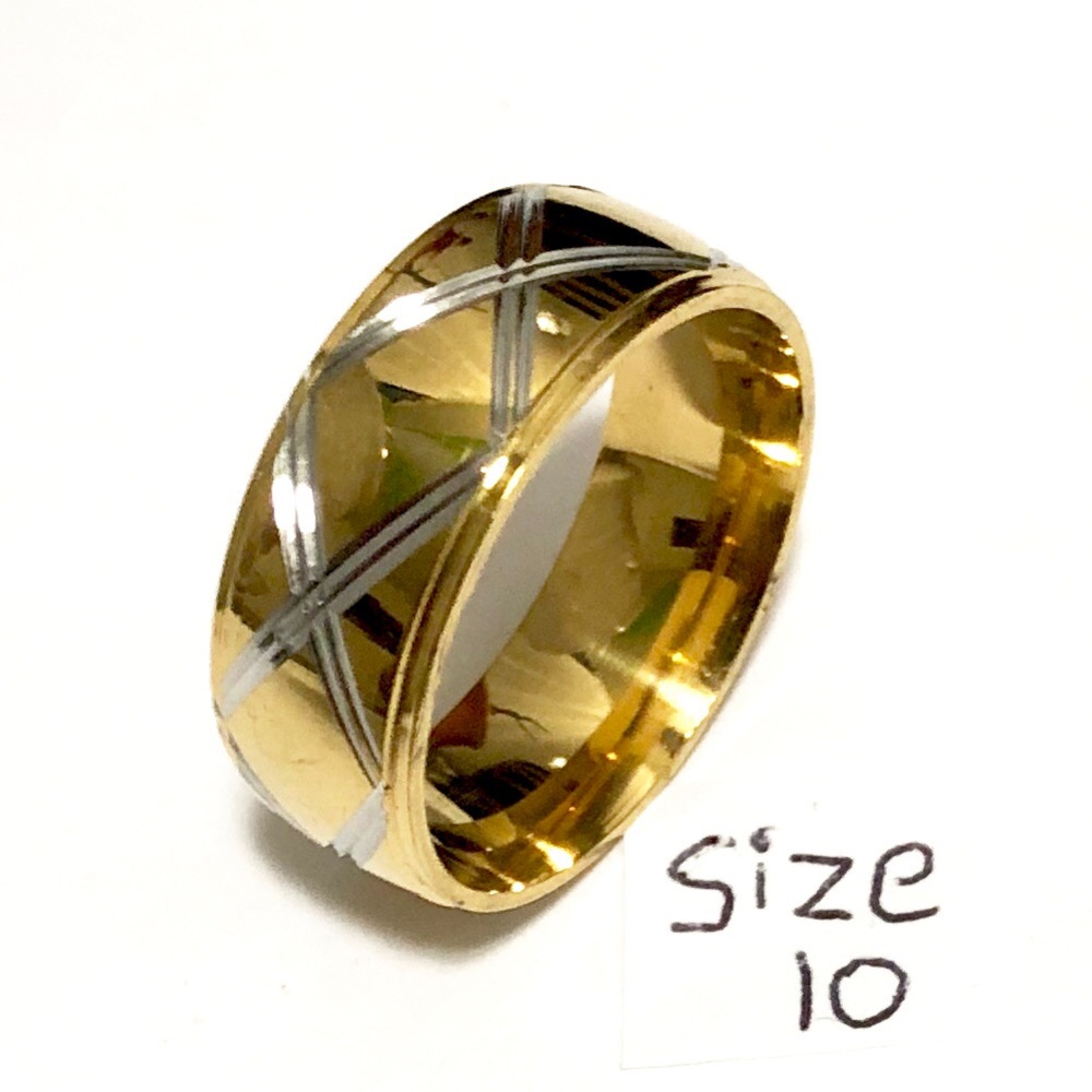 Men’s / Women’s Gold and Silver Tone Ring, Size 10